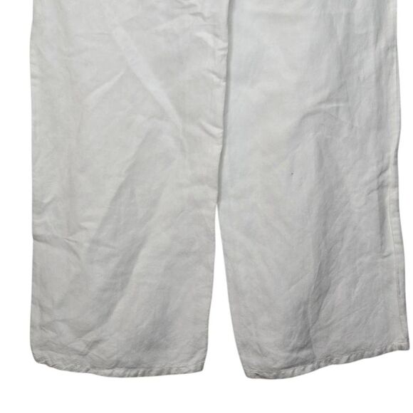 Outer Edge Pants Size Medium Linen Blend White Vacay Resort Lounge Drawstring - Picture 7 of 9